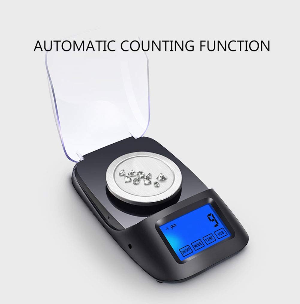 Báscula electrónica de precisión de 50 g/0,001 g, minibáscula de Bolsillo portátil, báscula Inteligente para pesaje de Joyas, balanza de Laboratorio