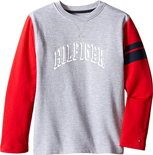 Tommy Hilfiger Little Boys Jon French Terry Tee, Grey Heather, 7