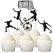 Unimall Global 24 unidades de decoración para cupcakes con diseño de fútbol, fútbol, decoración de cupcakes, decoración deportiva, para fiestas, decoración de deportes