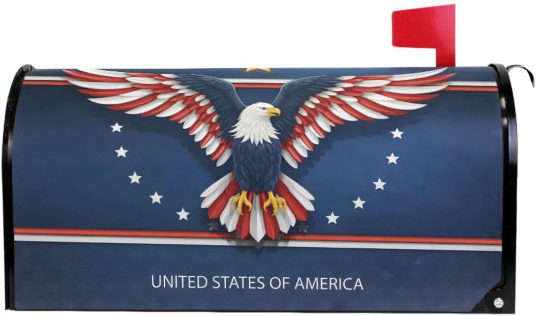 WOOR America Eagle Magnetic Magnetic Mailbox Cover Standard Size for Garden Yard Outdoor Decorations-18 x 20.8"