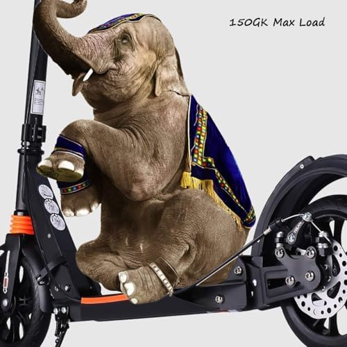 Scooter Adulte Support de Scooter de Trajet en Aluminium 100 kg, Scooter Pliant Non électrique avec Frein à Disque, Guidon réglable