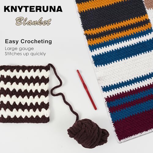 Image of #6 Super Bulky Blanket Yarn for Crocheting - 4 Skeins(Each 10.5oz /300g, 220yds /201m), Chunky Chenille Thick Plush Big Soft Yarn for Crocheting Knitting Blankets, Dark Coffee