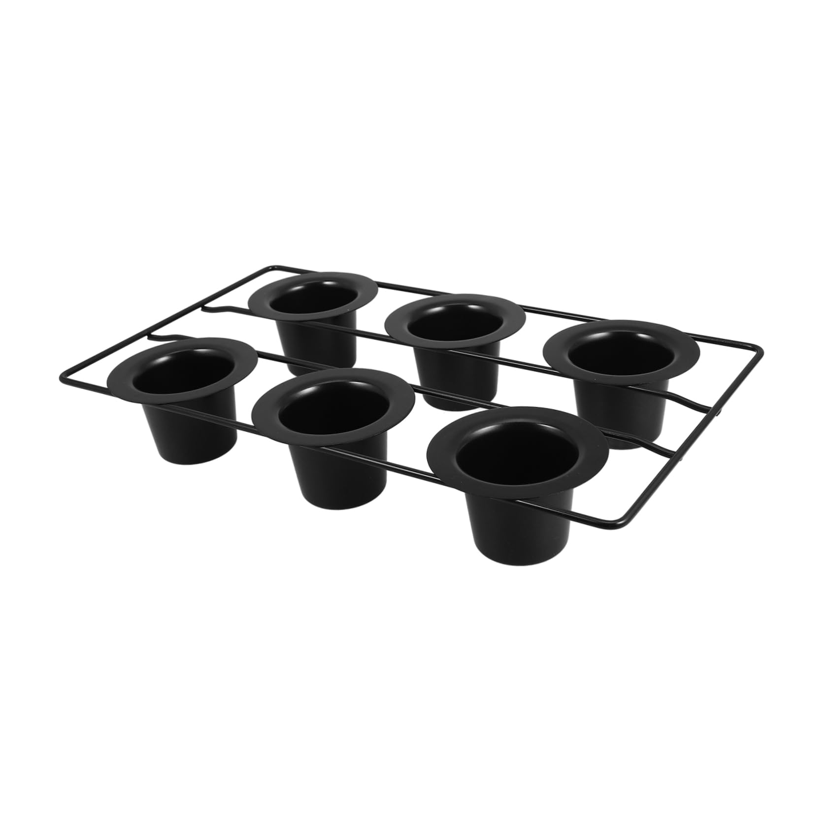 LIFKOME Stampo per Muffin a 6 Cavità in Acciaio al Carbonio Nero | Rivestimento Antiaderente, Resiste a Uso Frequente, per Casa e Feste, Cuoce Insieme Sei Dolcetti