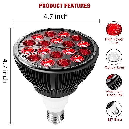 Image of wolezek Red Light Therapy Lamp, 660nm Red and 850nm Near Infrared LED