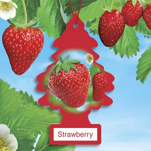Image of LITTLE TREES Car Air Freshener I Hanging Tree Provides Long Lasting Scent for Auto or Home I Strawberry, 6-Packs (4 Count)