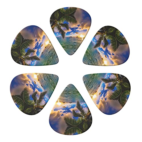 Lot de 6 médiators pour guitare acoustique, guitare électrique, basse, ukulélé Tropical Hawaii Palm Tree Ocean Sea… - Les Beatles, Paul McCartney, John Lennon, RIngo Starr, George Harrison Lot de 6 médiators pour guitare acoustique, guitare électrique, basse, ukulélé Tropical Hawaii Palm Tree Ocean Sea… – Image 5