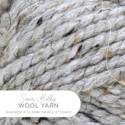 Image of Lion Brand Yarn Wool-Ease Thick & Quick Yarn, Soft and Bulky Yarn for Knitting, Crocheting, and Crafting, 3 Pack, Grey Marble | Super Bulky Wool Acrylic Blend Fiber for Soft Hats, Sweaters, Chunky Blankets, Yarn for Crochet, Knitting, Crafts, Weaving