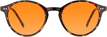 TIJN Blue Light Blocking Glasses Men Women Vintage Thick Round Rim Frame Eyeglasses