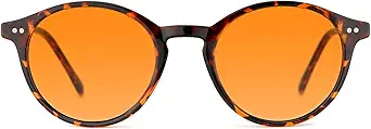 TIJN Blue Light Blocking Glasses Men Women Vintage Thick Round Rim Frame Eyeglasses