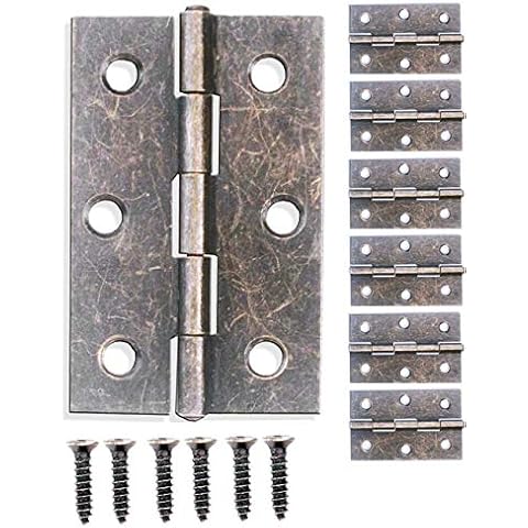 fuxxer - 6 x Antique Charnières | Bronze Fer Design - 62 x 40 mm Cover