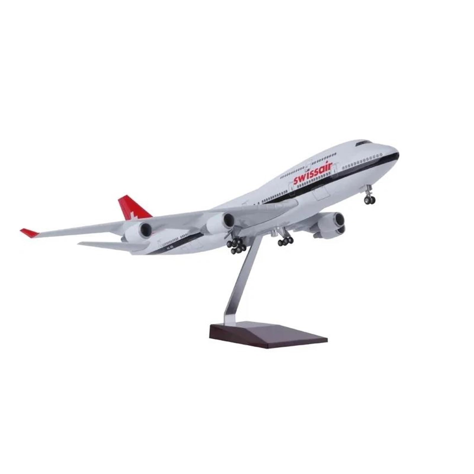 Giocattoli per aeroplani pressofusi 47 cm per 747 Aerei svizzeri Modello Leggero e Carrello di atterraggio Modello in Resina Collezione di Aerei Decorazioni per la casa per la Raccolta e