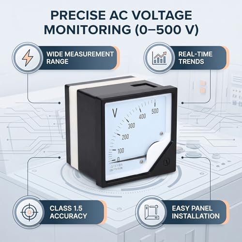 Voltmètre analogique AC 0-500V compteur aiguille carré