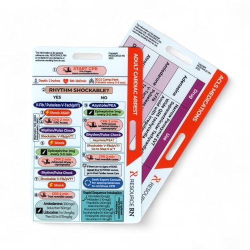 Advanced Cardiac Life Support (ACLS) Badge Buddy – 2-Card Set | Quick Reference Guide for Emergency & Critical Care | Horizontal & Vertical Compatible