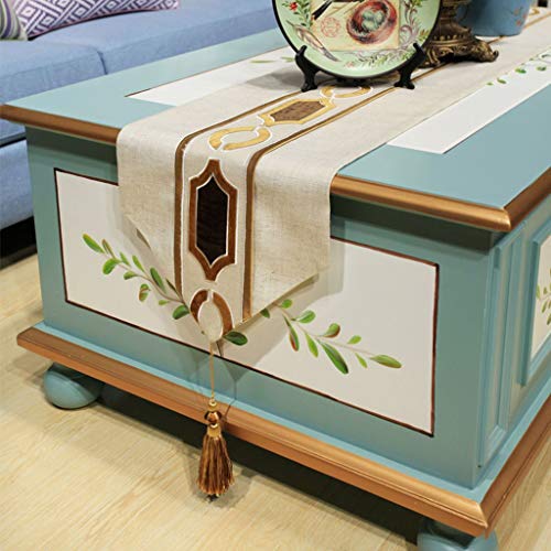 Chemin de table protection meubles coton chanvre lavable pour protéger table et buffet