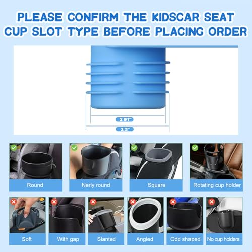 Image of Car Seat Cup Holder Snack Tray - Silicone Food Trays for Travel with Expandable Soft Rubber Base Fits Most Cup Holders Portable Accessories Essentials for Small Fruit, Toys Blue