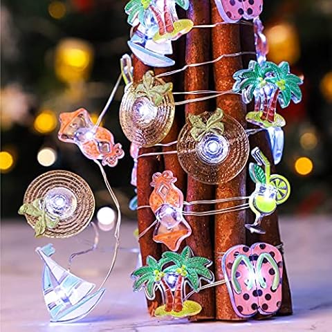 Impress Life Ocean Theme String Lights with Remote and Timer, 10FT 30 LED, Battery Powered Beach Decor Fairy Lights for Birthday Party Bedroom Cover