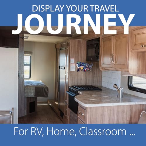 Image of RV State Travel USA Map Vinyl Sticker - Camper Trailer Decals for Window with State Flag - Road Trip Map of America - Waterproof, UV Protection for Window, Door or Wall (Flags)