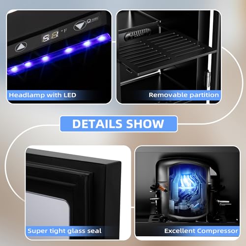 Image of Antarctic Star 18L Mini Fridge 24 Can,Beverage Refrigerator with Quiet Compressor LED Light,Small Cooler with Electronic Temperature Control for Home /Office /Dorm /Bar.