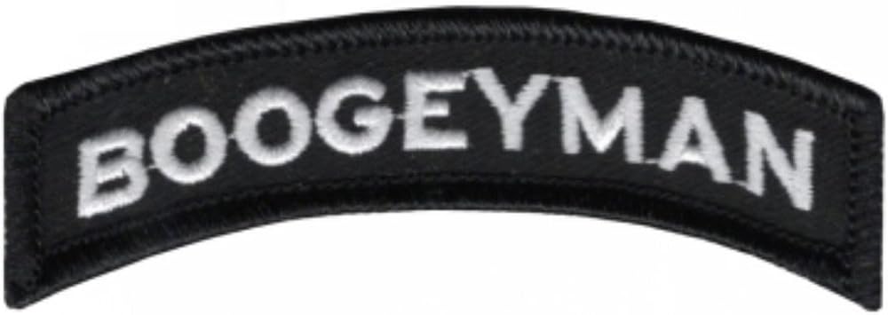 Miltacusa Boogeyman Rocker Tab Patch [Hook Fastener -3.25 X 0.75 inch - B06] Black
