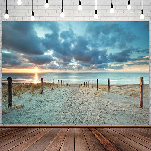 Fondo Fotográfico Playa Azul 7x5FT miniatura 4