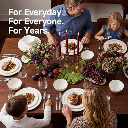 Image of KINGSTONE 45-Piece Silverware Set with Serving utensils, Flatware Set for 8, 18 /10 Stainless Steel Tableware Cutlery Set for Home Restaurant, Mirror Finish,Modern Design