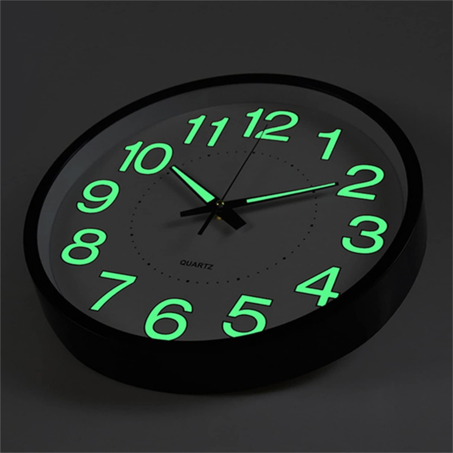 12 Inch Night Light Wall Clock, Silent Non-Ticking Quartz Wall Clocks, Large Luminous Function Numbers and Hands, Easy to Read Both Day and Night