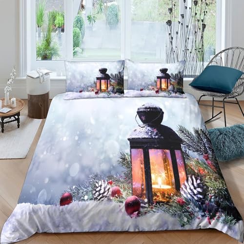 Housse de couette Noël microfibre 3D effet douceur premium King size - 4