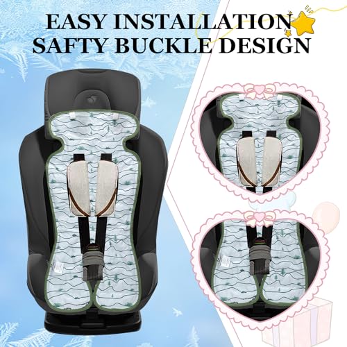 Baby-Kühlkissen für Kinderwagen Doppelseitiges Universelles Sommer Babyschale Kinderwagen-Kühlmatte Kinderwagen-Sitzeinlage Für Buggy Und Autositze (Dinosaurier)