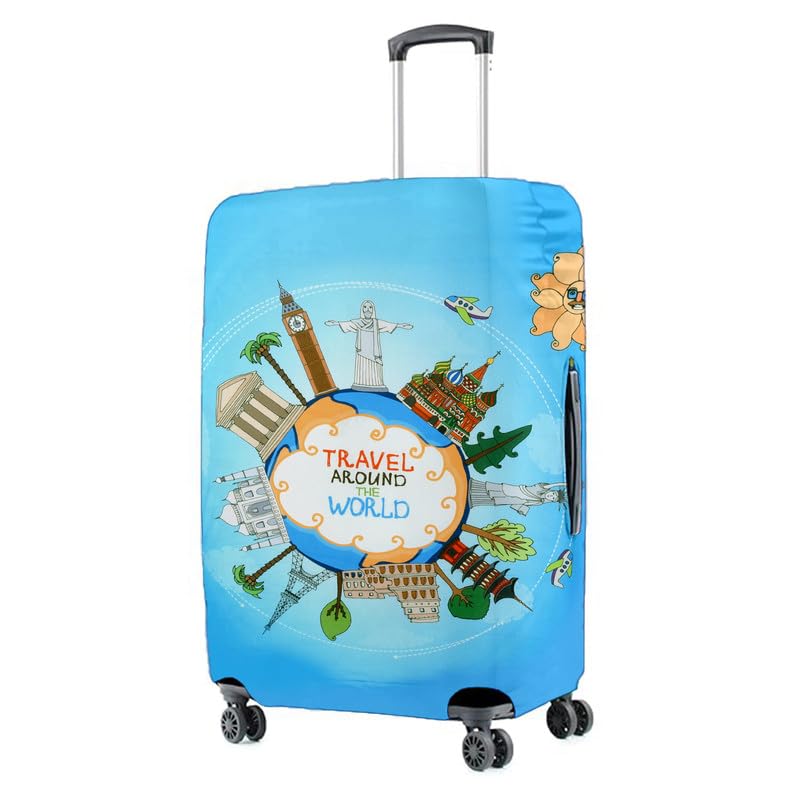 Luggage Cover Trolley Travel Covers | Washable Dust Proof Anti-Scratch Suitcase Protector | Large - Sky Blue-image-29
