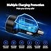 USB C Car Charger, 4 Port 78W Dual USB Car Charger Adapter Fast Charging Multi Port Cigarette Lighter Adapter with Voltmeter Type C Phone Car Accessories for iPhone 16/15/14/13, Samsung Galaxy, iPad