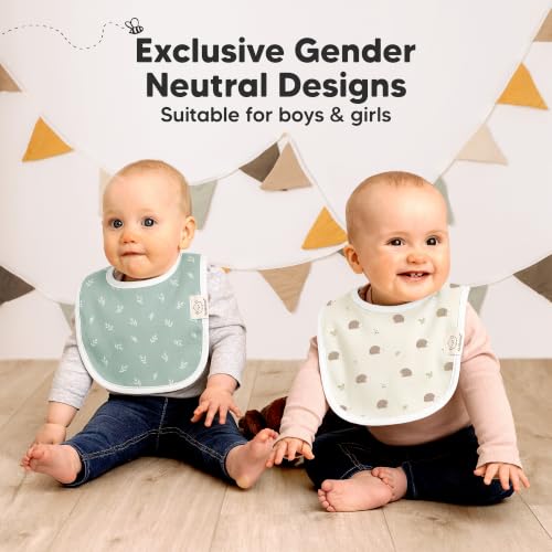 Image of KeaBabies 8-Pack Organic Baby Bibs for Drooling and Teething (Prairie) | Soft Cotton Bibs for Baby Girl, Boy, Extra Absorbent, Easy to Clean & Put On, Toddler, Newborn, Infant 0-24 Months
