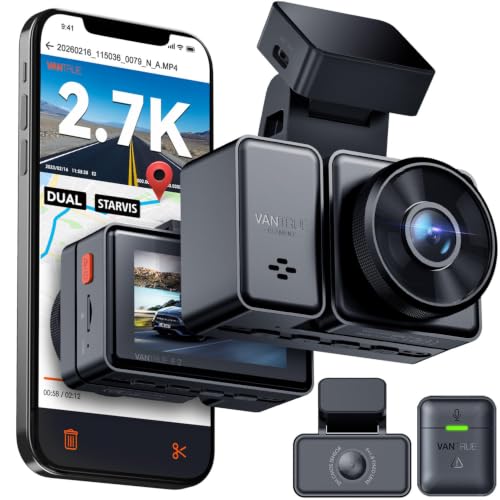 VANTRUE E2 2.7K+2.7K Dashcam vorne hinten, WDR Nachtsicht mit Fernbedienung – Ansicht 1