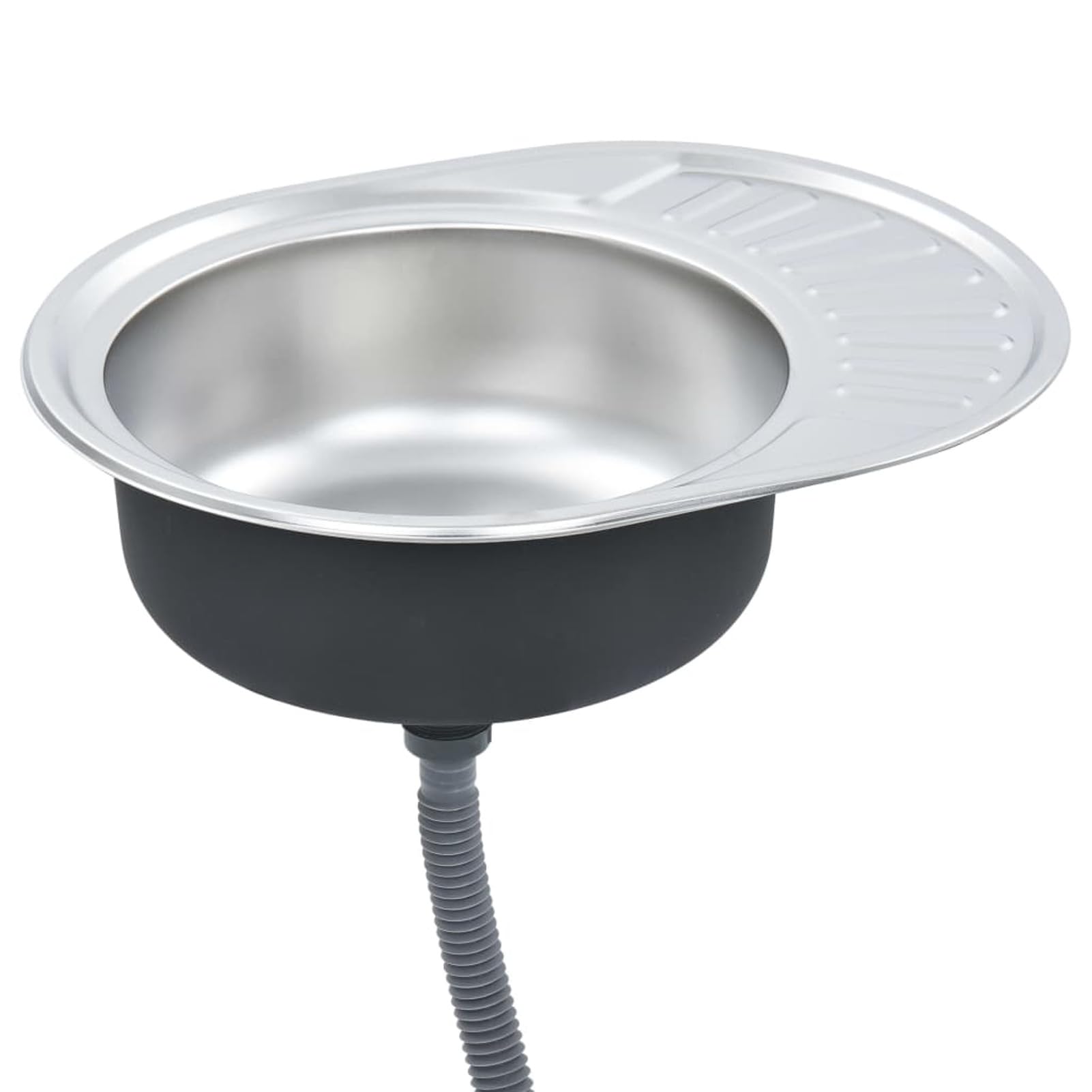 Gecheer Fregadero Cocina con colador y sifón Acero Inoxidable Ovalado,Encimera Cocina,Mueble Pila lavadero,Type 1