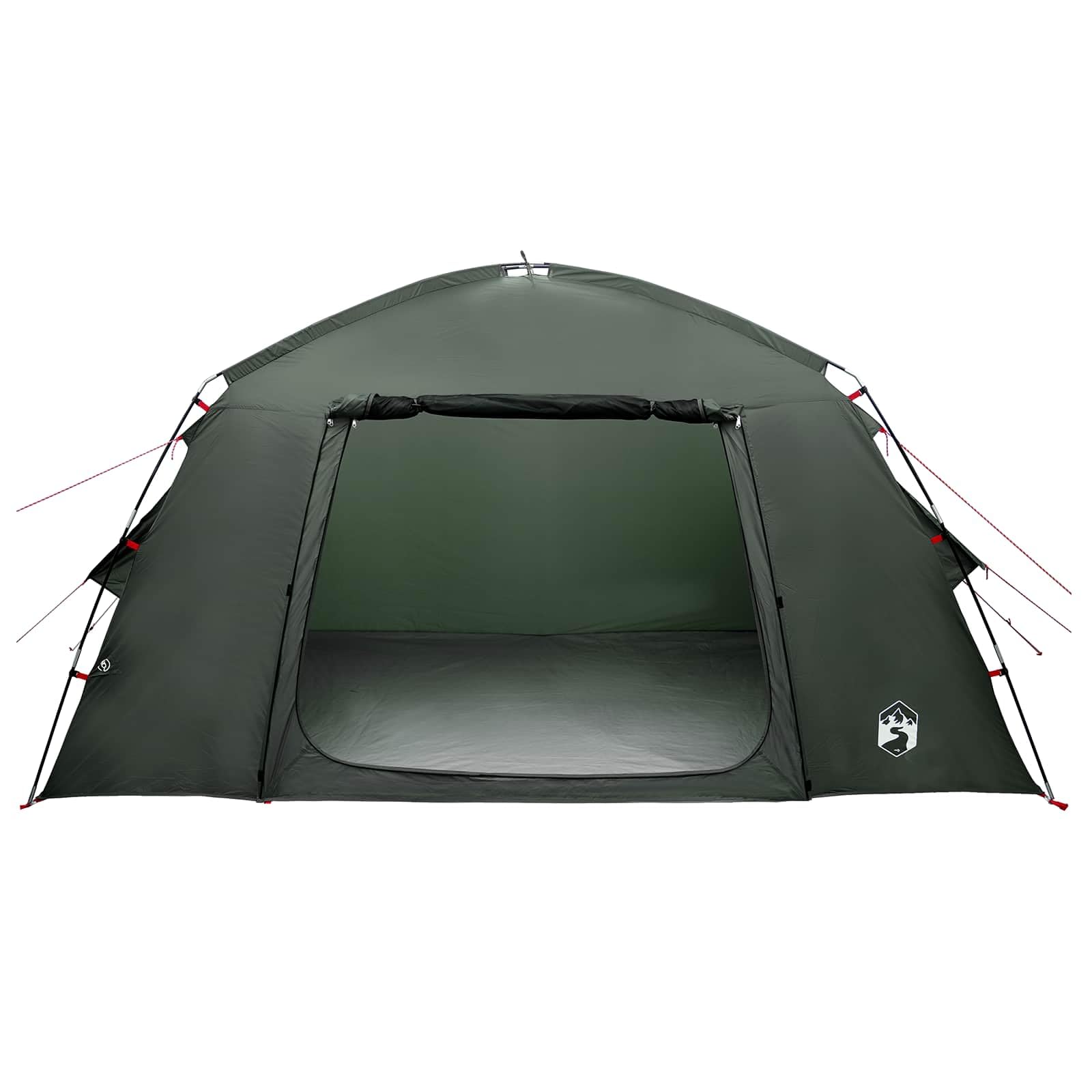 Hütten Tente avec toit vert olive 300 x 210 x 156 cm polyester tente cabine pour camping 4 personnes tente jetable étanche avec fermeture éclair facile à monter