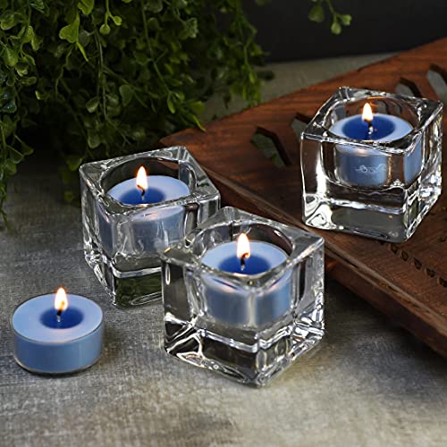 Deybby Soywax Scented Tealight, 12 Pack Natural Fragrance Long Lasting Clear Cup Aromatherapy Candle Set, Smokeless& Long Lasting|For Gfit, Anniversary, Resturant|Ocean Breeze #TOP6