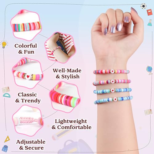 Image of First Day of Kindergarten Bracelet, Back to School Gifts Bracelet for Kids - Mommy and Me Bracelets, Back To School Supplies Adjustable Bracelets for Mom Daughter Son Girls Boys