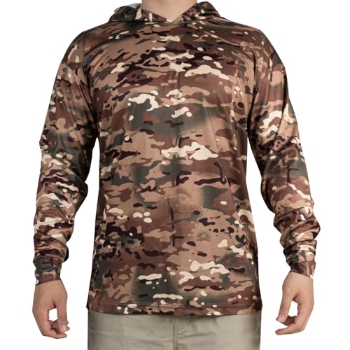 3pcs Men's Hunting Camo Shirts,Camouflage Long Sleeve Hooded Shirts for Men Lightweight Fishing Hiking Camping4