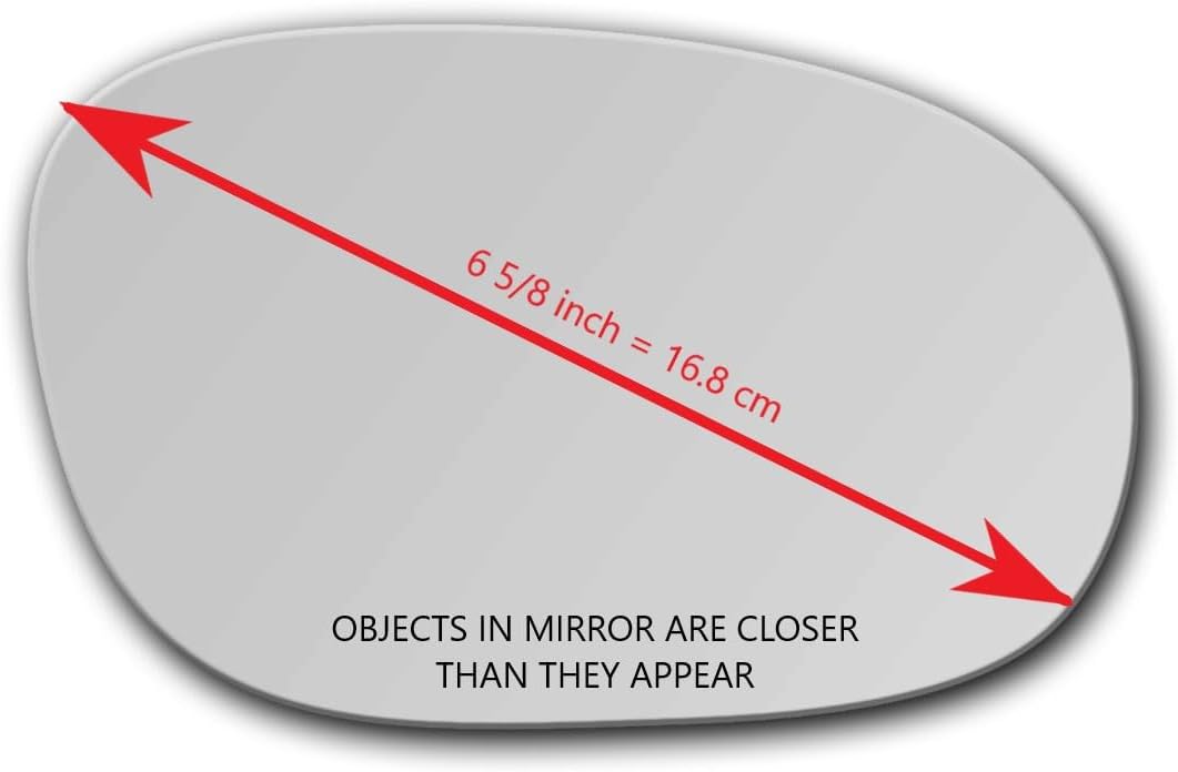New Convex Mirror Glass with Full Size Adhesive for 2008-2023 Dodge Challenger Passenger Side View Right RH