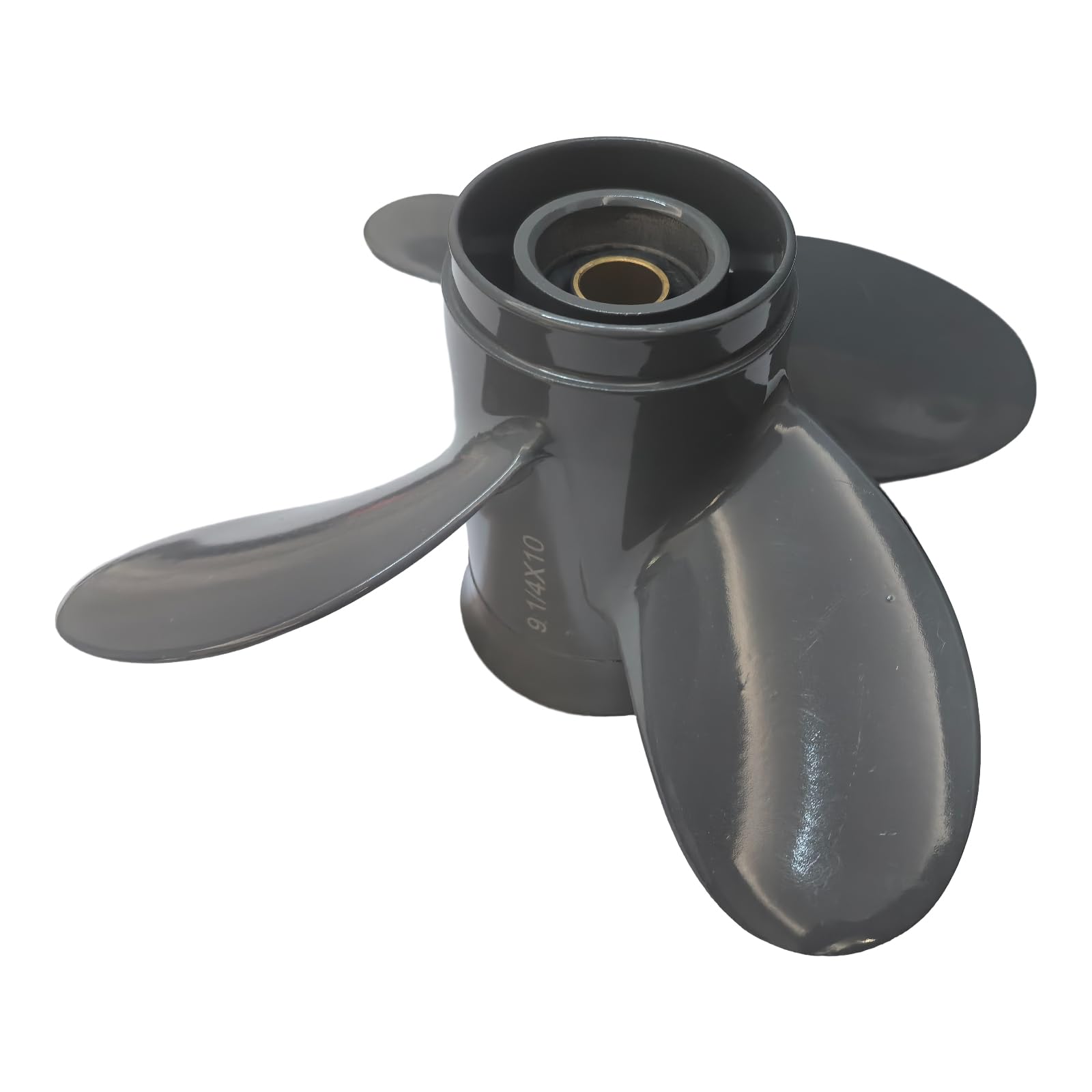 Hélice de barco de aluminio de 4 cuchillas de 9 1/4 x 10 RH 58134-ZV4-010AH compatible con motores Honda 8-20 HP 8 dientes estriados