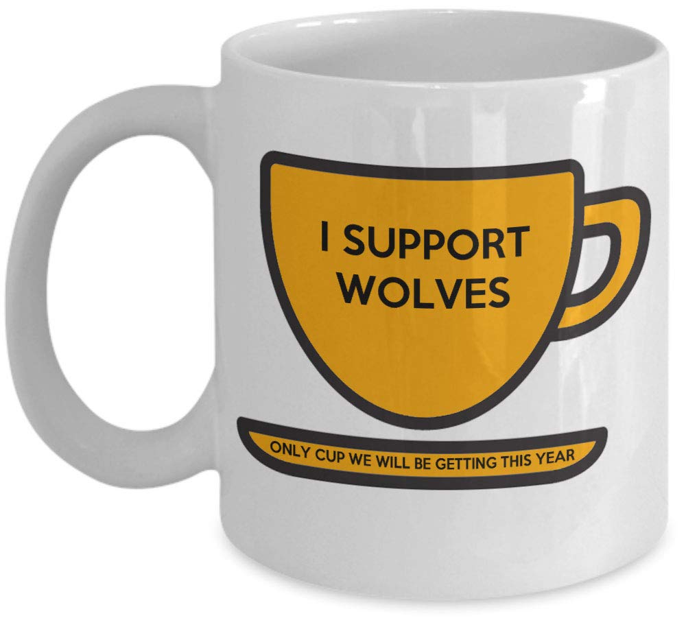 Shaniztoons White Football Joke Wolves Wolverhampton Inspired Novelty Gift Mug