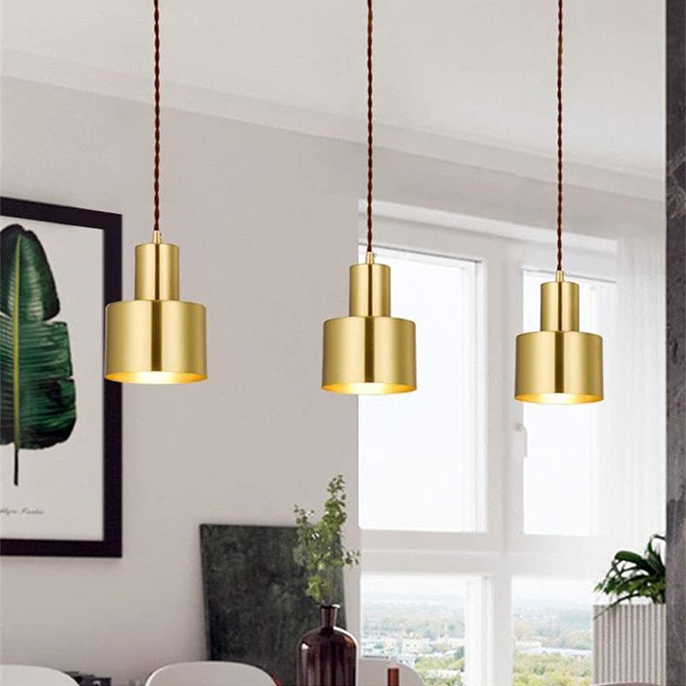Luces de techo colgantes modernas, paquete de 2, Luces colgantes pequeñas, Luces de techo colgantes pequeñas, accesorios de Metal Dorado para cocina, Isla, dormitorio, mesita de Noche, Bar, Loft