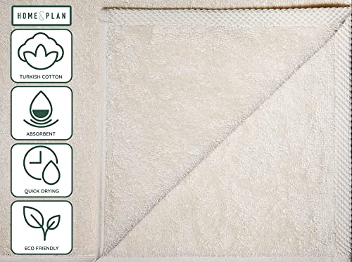 Luxury Extra Large 8-Piece Turkish Towel Set With 4 Bath Towels (30X60 And 24X48) - Ivory #TOP3