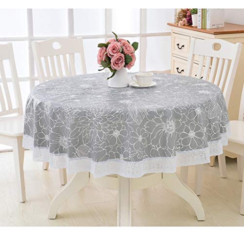 PVC テーブルクロス テーブルマット 食卓カバー 撥水加工 北欧 田園風 フラワー 汚れ防止 家庭用 円形 180cm カラー ホーム おしゃれ テーブルクロス かわいい モダン 撥水 撥油 テーブルカバー ダイニングテーブル R180CM