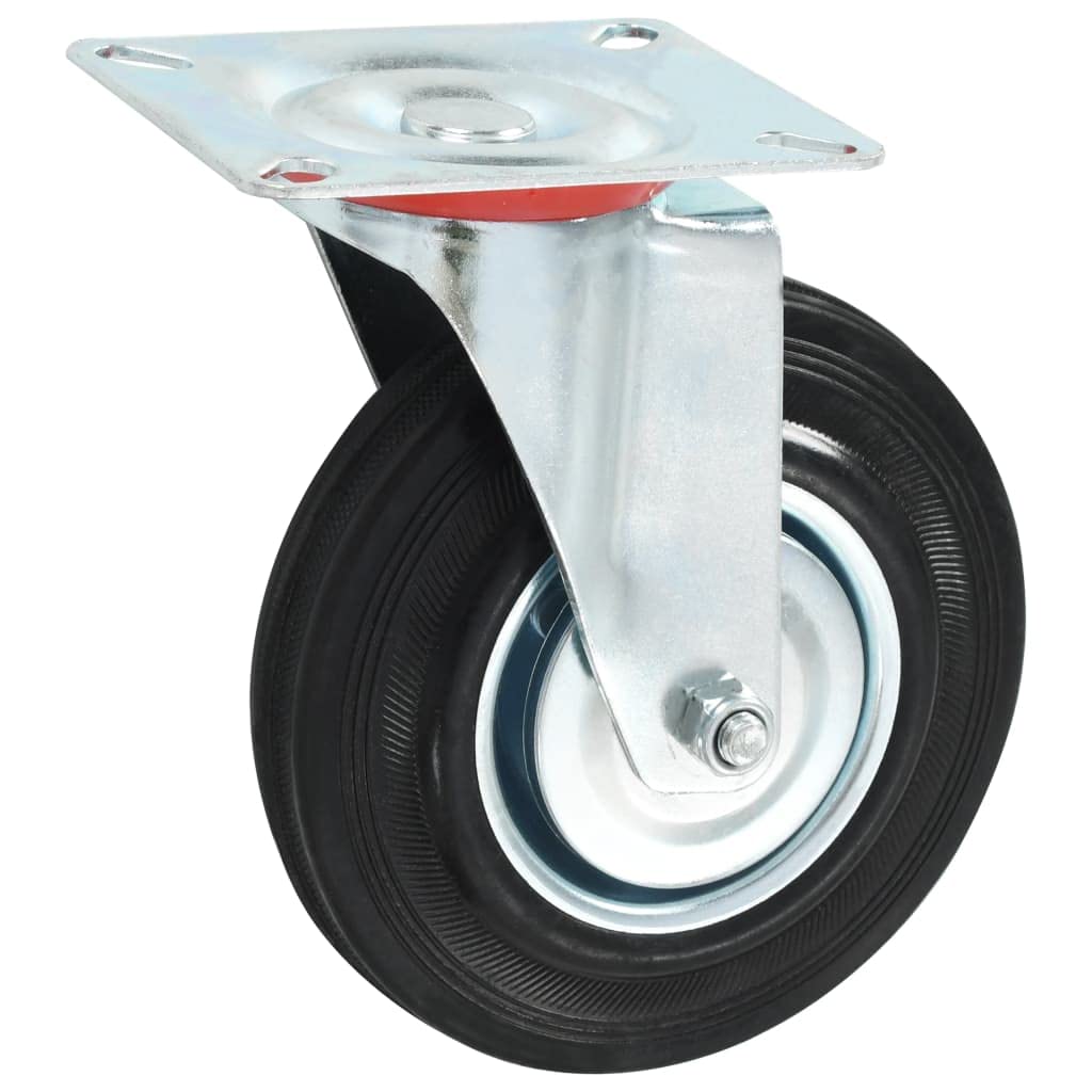 vidaXL 16x Lenkrollen Transportrollen Laufrollen Möbelrollen Schwerlastrollen Laufrolle Industrierolle Rollen Lenkrolle Möbelrolle 125mm Gummi Eisen