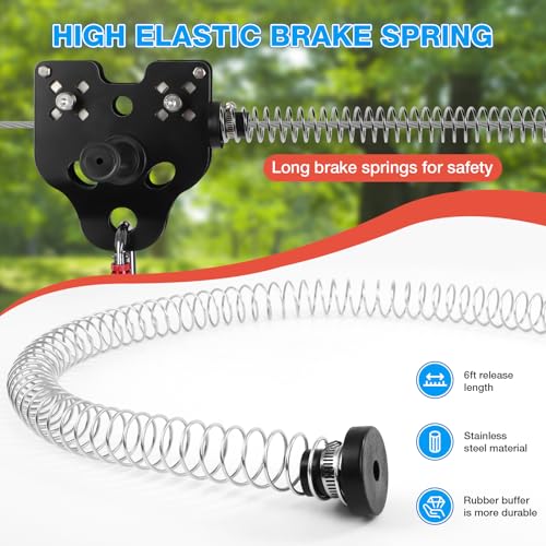 FAHKNS Zipline for Backyard Kids and Adults: 80FT Up to 400 lbs - Upgraded Quick Tightening System,Removable Trolley,Height Adjustable Thickened Seat,Outdoor Kids Play Equipment by FAHKNS - Image 5