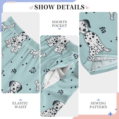 Pajama Bottoms, Cute Dalmatian Dogs Pattern Pajamas Pant Lounge Wear Sleep Long Pants Casual Sleepwear Pjs4