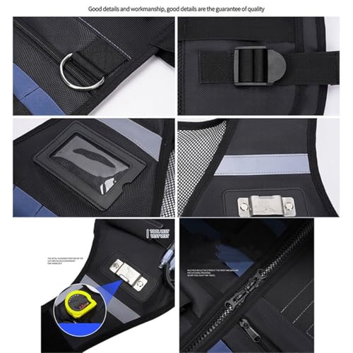 Chaleco organizador de herramientas de jardín, bolsa de almacenamiento compacta ajustable resistente al desgaste para uso práctico multifuncional, cómodo kit de herramientas