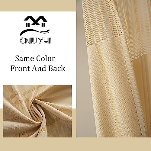 Image of Cniuyhi 5ft Wide x 8ft Tall Hospital Curtain Inherent Flame Retardant Medical Privacy, Room Divider Medical Curtains with Grommet for Hospital, School Nursery, Lab,Clinic (1 Panel, Beige, 5x8ft)