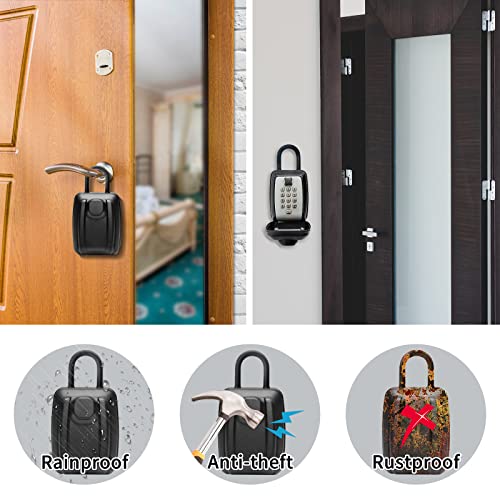 Wjymro Key Lock Box, Large Capacity Key Storage Box With Hanging Ring, 9-Digit Keyboard Resettable Code, Rustproof/Waterproof Wall Mounted Security Lock Box, For Home, Outdoor #TOP4
