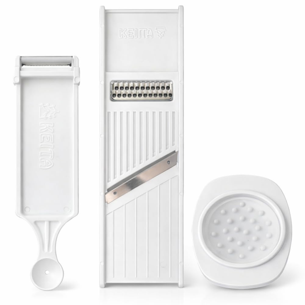 Cortador de Legumes 4 em 1 com Ralador, Descascador e Boleador, Lâmina em Aço Inox, para
